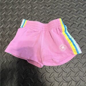 Converse Kids' Pink Shorts with Colorful Stripes